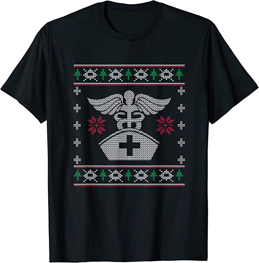 Ugly Christmas Nurse Doctor CNA Santa Claus New Year Nursing T-Shirt