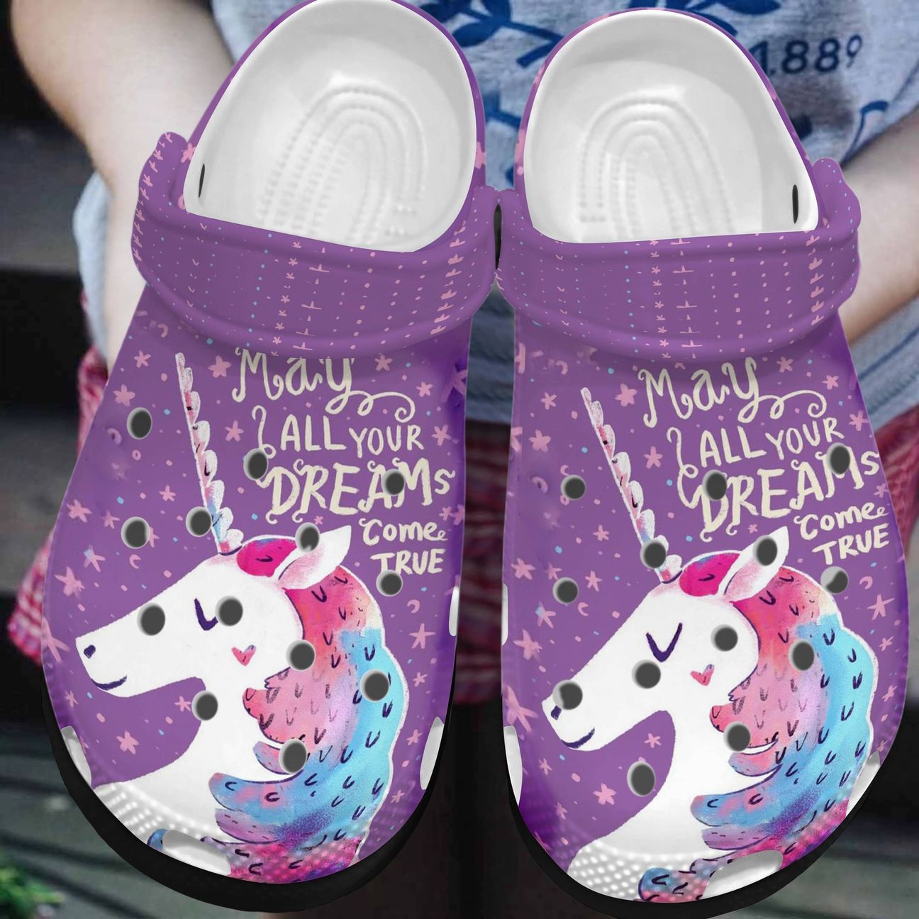 Unicorn Personalized Clog, Custom Name, Text, Color, Number Fashion Style For Women, Men, Kid, Print 3D Dreams Come True