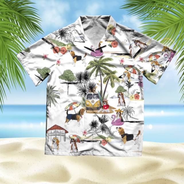 Beagle Beach All Over Printed Hawaiian Shirt Ha106835