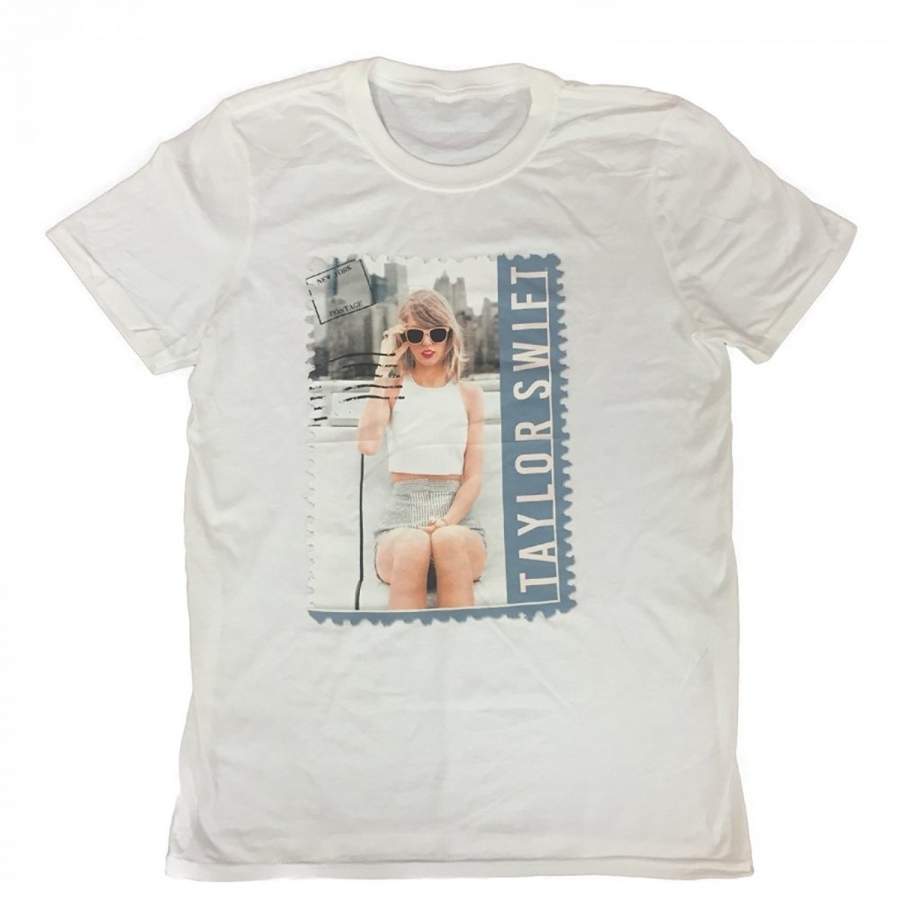 YPS Taylor Swift White 1989 Stamp Tour Tee Men T-Shirt