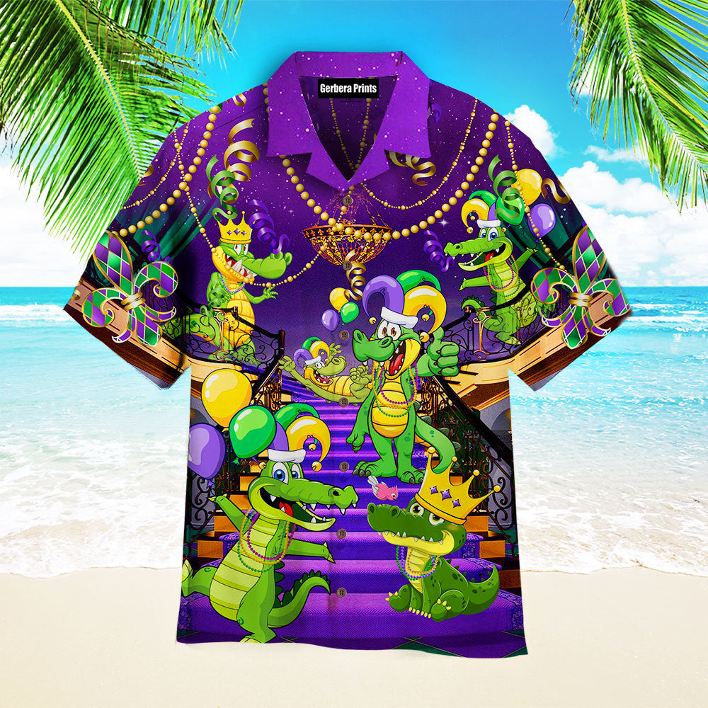 Alligators Funny Mardi Gras Aloha Hawaiian Shirts For Men And For Women Wt4148