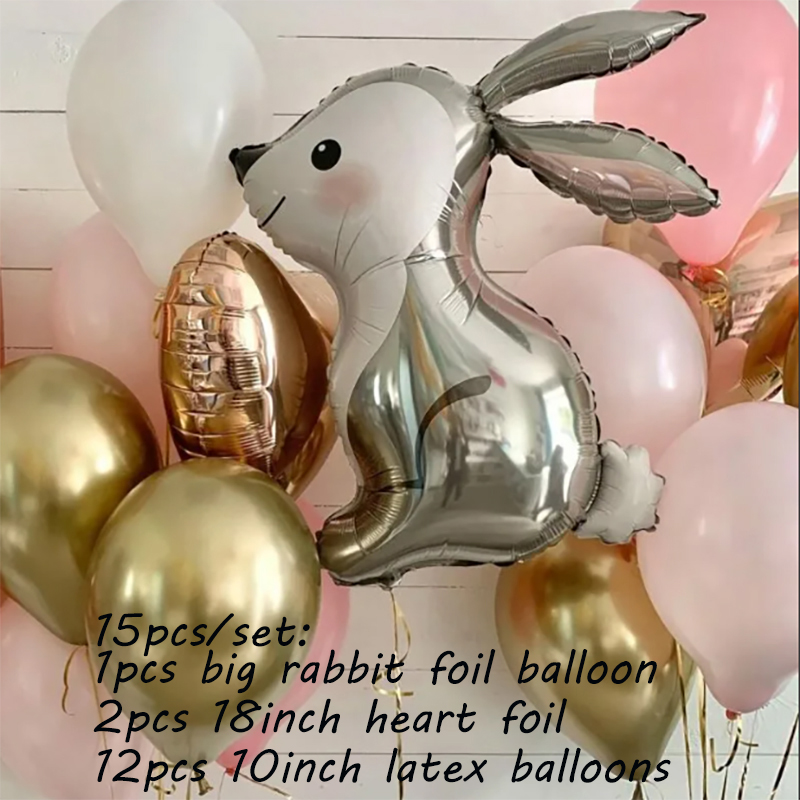 1set Large Jungle Deer Easter Rabbit Foil Balloon Adult Kids Birthday Decoration Animal Balloon Baby Shower Safari Party Decors alx