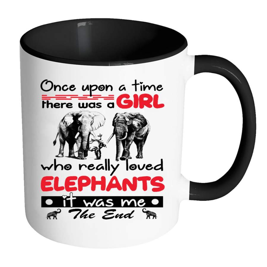 Once Upon A Time There Was A Girl Who Really Loved Elephants It Was Me W – Full-Wrap Coffee Colors Accent Mug