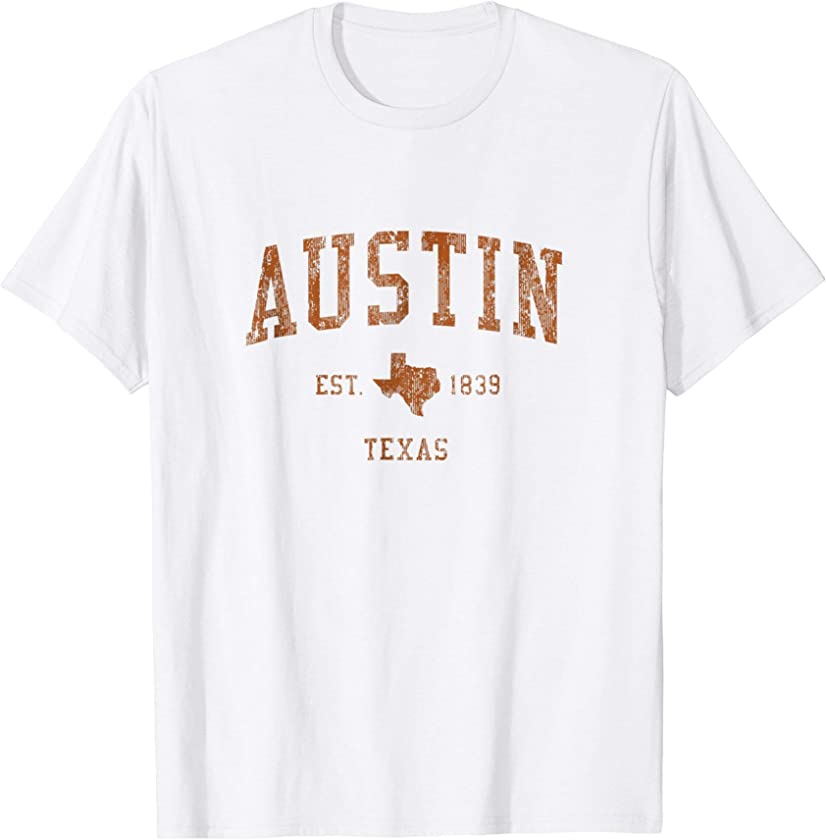 Austin Texas TX Vintage Athletic Sports Design Tee