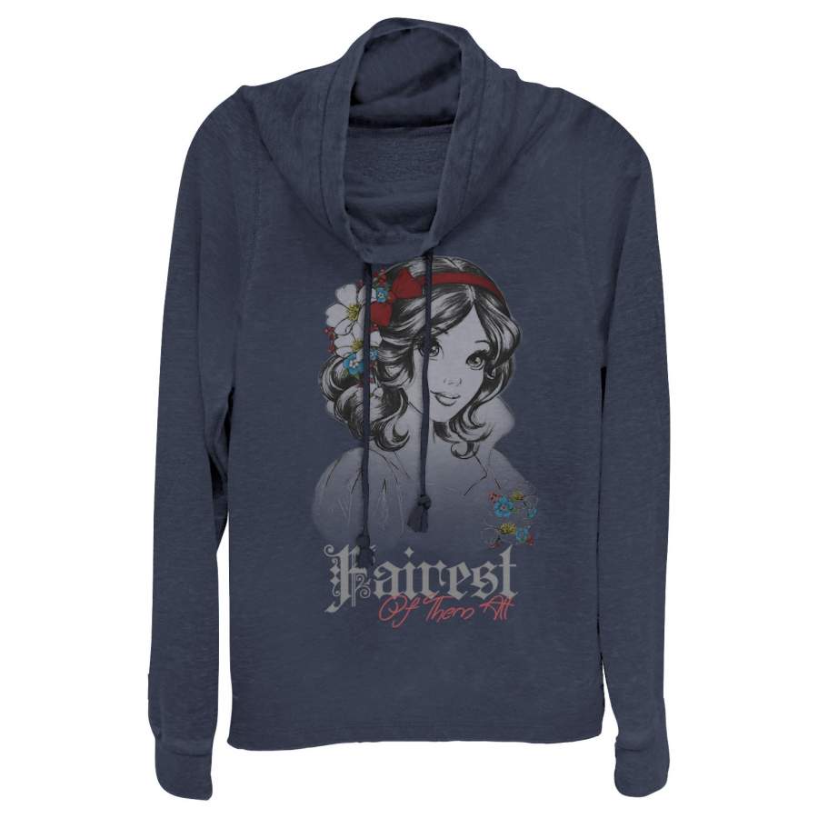 Snow White and the Seven Dwarves Junior’s Fairest of Them All  Cowl Neck Sweatshirt