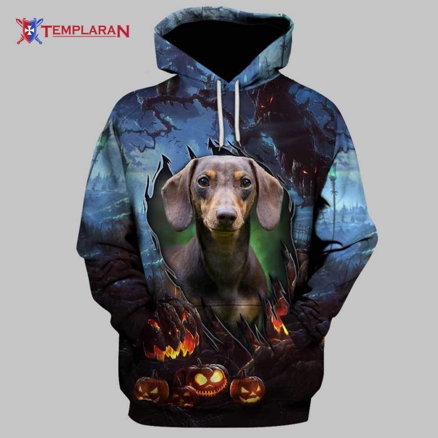 Dachshund Halloween 3D Full Printing Hoodie Limited Edition