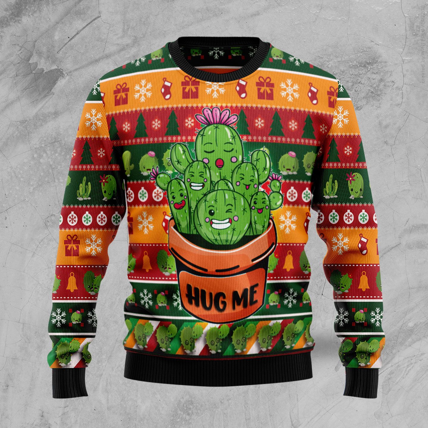 Cactus Hug Me HZ102004 Ugly Christmas Sweater