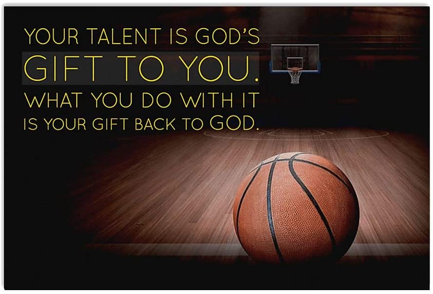 Vintage Basketball- Your Talent Is God’S Gift To You Poster Art Print      Home Decor Gift For Men Women Family Friend On Birthday Xmas