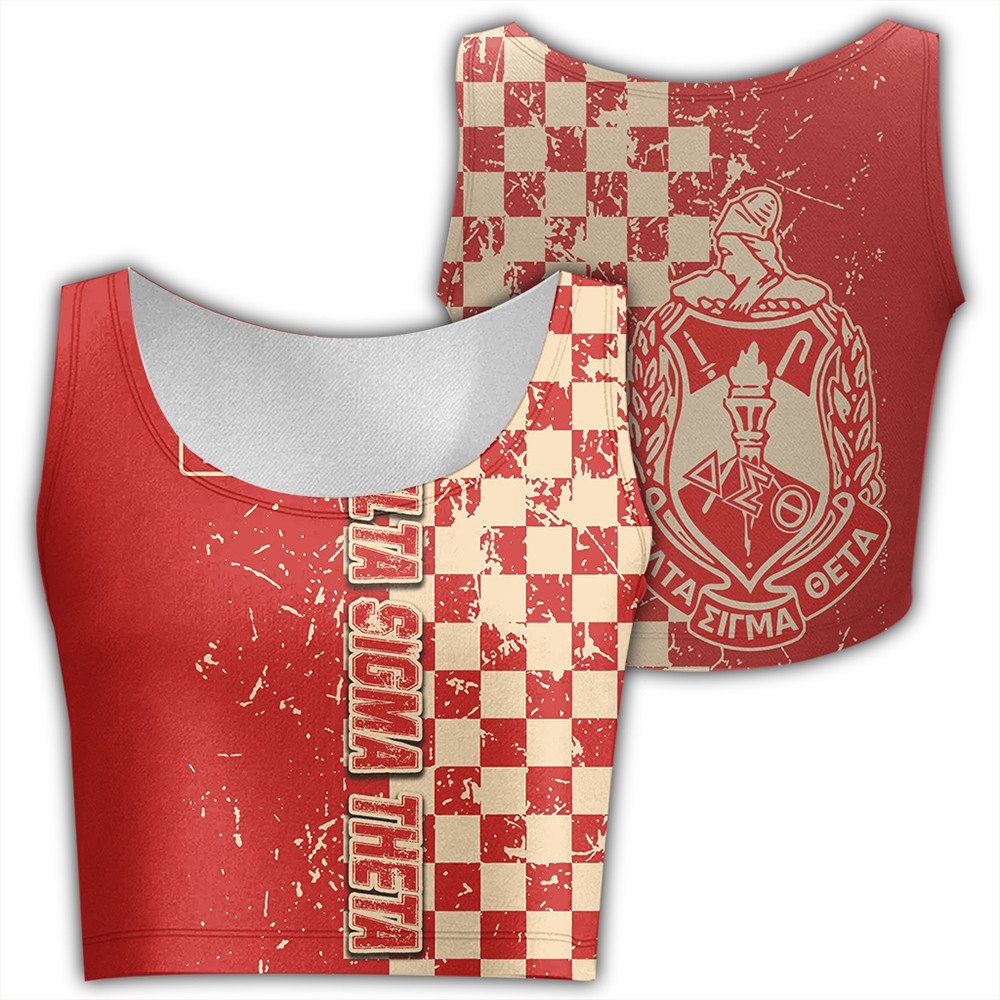 Wonder Print Crop Tank Top – Delta Sigma Theta Caro Style Croptop Tank Top