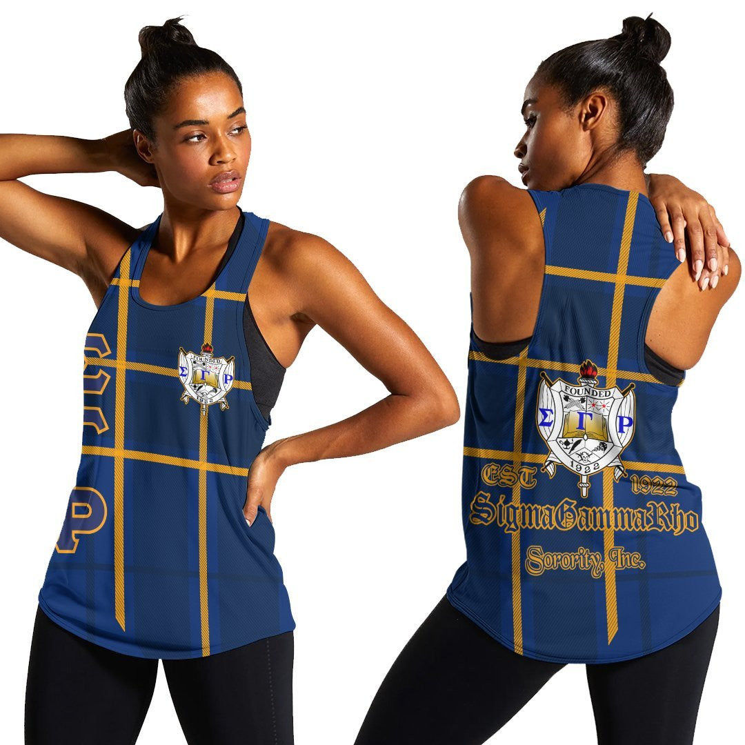 Sorority Tank Top – Sigma Gamma Rho Burberr Style Women’S Racerback Tankn