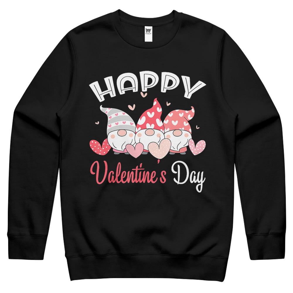 Happy Valentine’S Day Gnome Heart For Women Men Couples Crewneck Sweatshirt