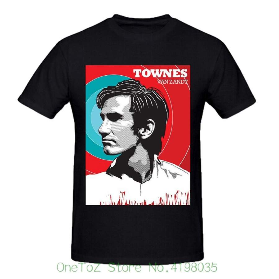 Niwaho Design Townes Van Zandt Poster T-Shirt Cotton O Neck Men Tshirt O-Neck Summer Personality Fashion Men T-Shirts