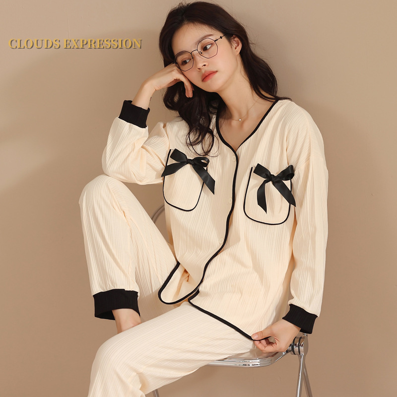 Spring Autumn Women’s Sleep Lounge Pajama Long Sleeved Girl Pajama Set Cartoon Pyjamas Cotton Sleepwear M L XL XXL XXXXL Fashion alx