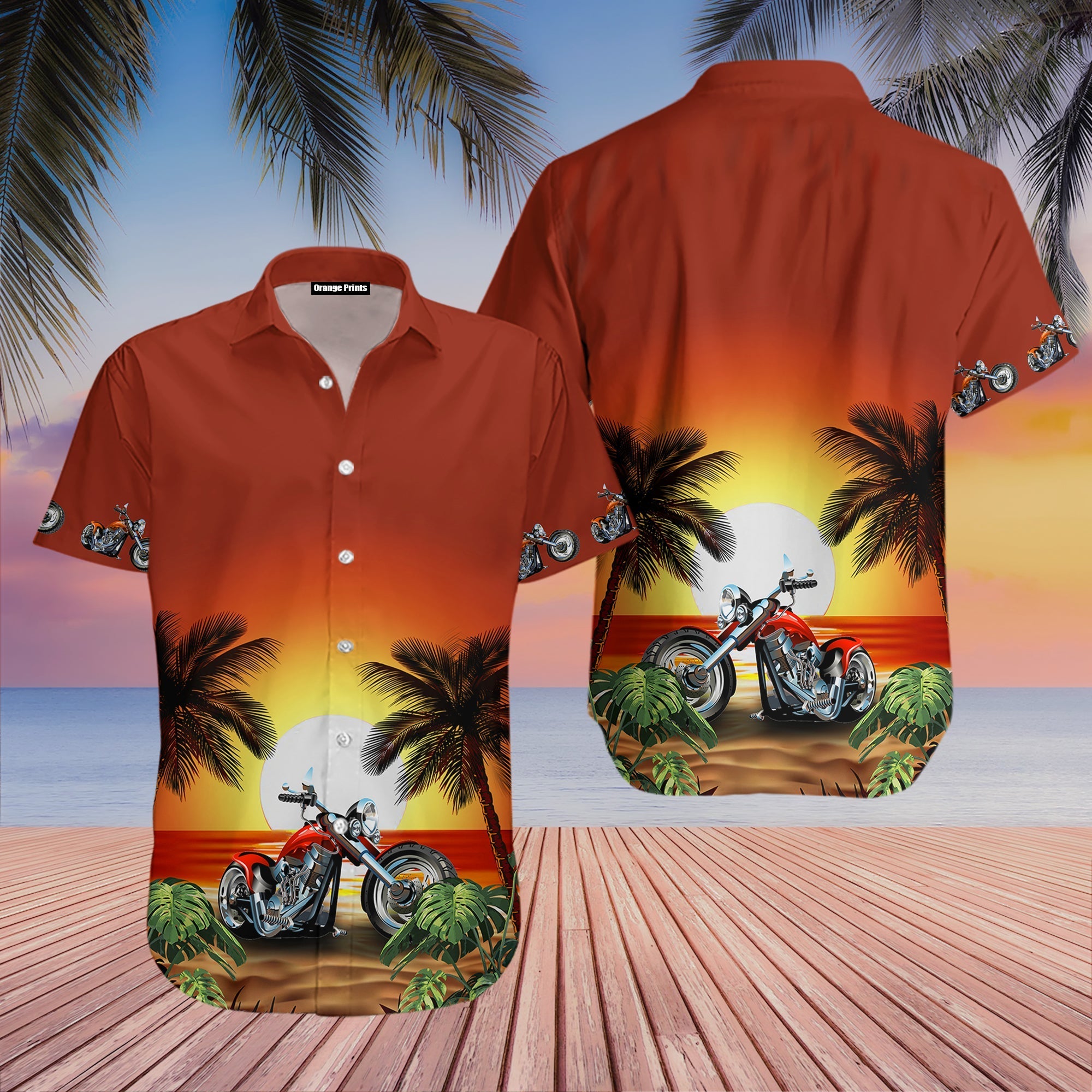 Motorcycles Sunset Beach Hawaii Shirt For Men Women Adult Ha110331