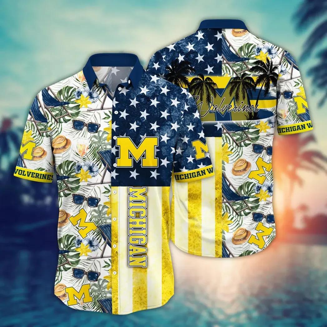 Michigan Wolverines Style Hot Trending Summer Ncaa Flower Aloha Hawaiian Shirt 11, Ncaa Hawaiian Shirt