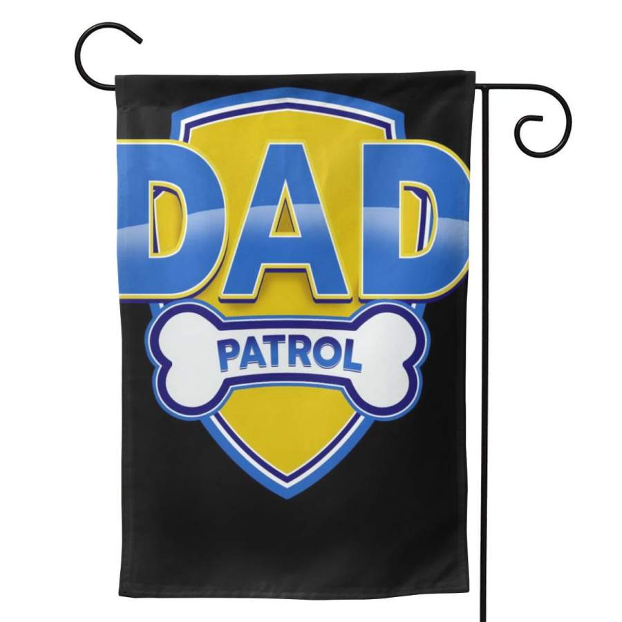 2 Pcs Garden Flag Funny Dad Patrol Dog Dad Poster 12.5″x18″ -Mothers Day, Birthday Gifts for Mom, Dad, Wife, Husband, Daughters, Grandma, Friends