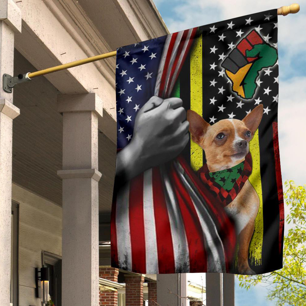 Chihuahua Juneteenth Flag Black Pride Power Fist Decor Black Power Fist Pan-African Flag