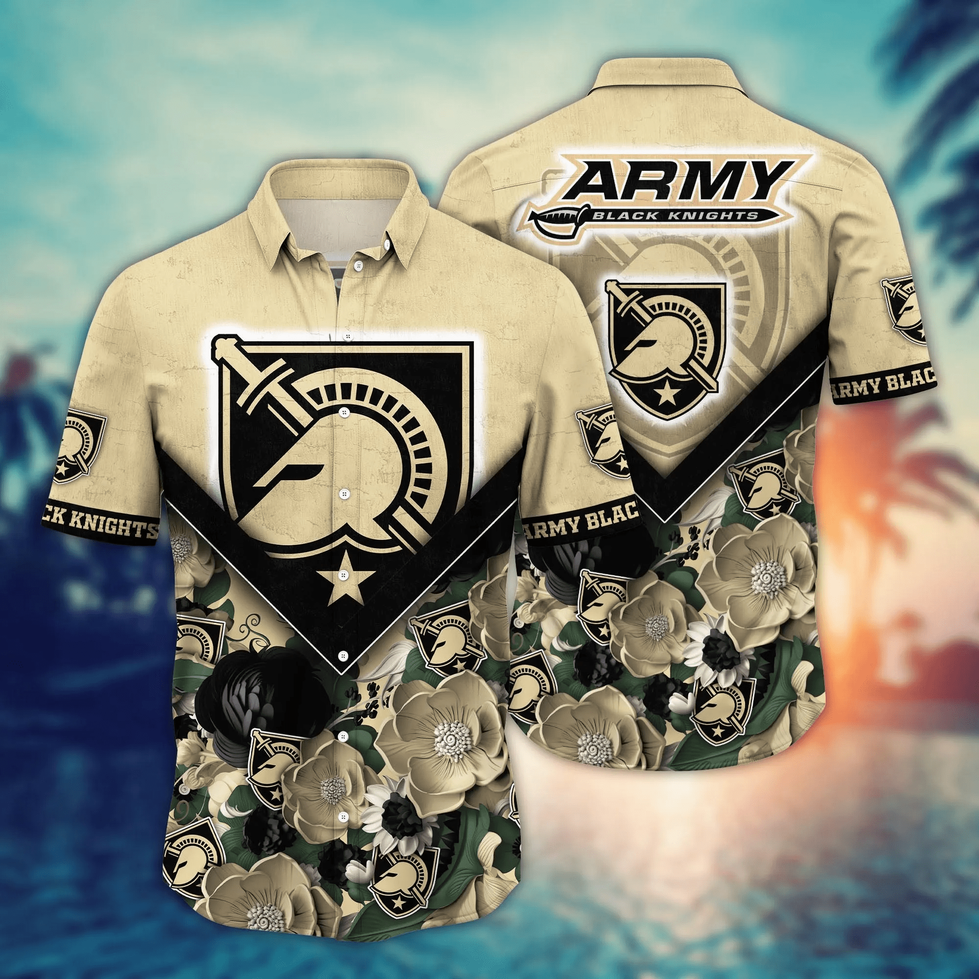 Army Black Knights NCCA Hawaiian Shirt Custom Sun Rays 11-A-Side Shirts