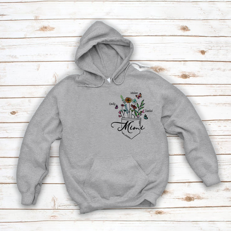 Mimi And Grandkids Wildflowers Hoodie