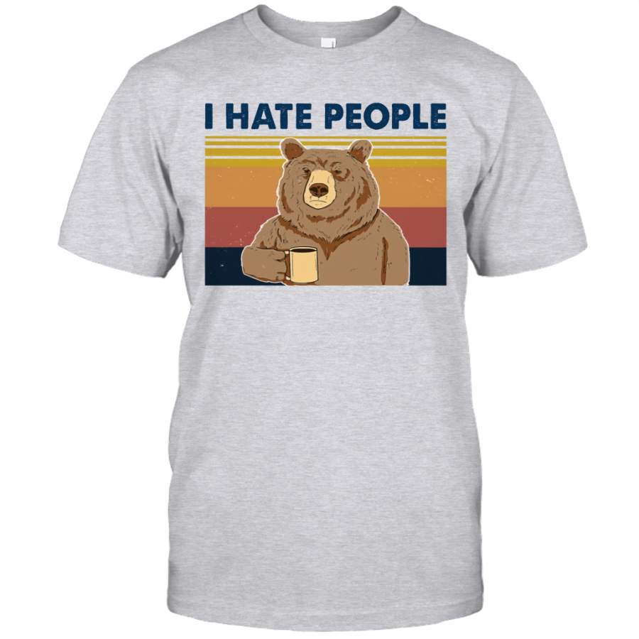 Bear I Hate People Vintage Shirt