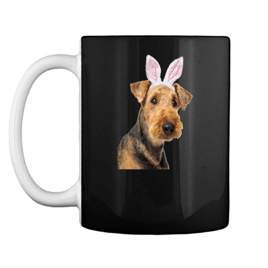 Airedale Terrier Wearing Easter Bunny Ears Dog T-Shirt Mug