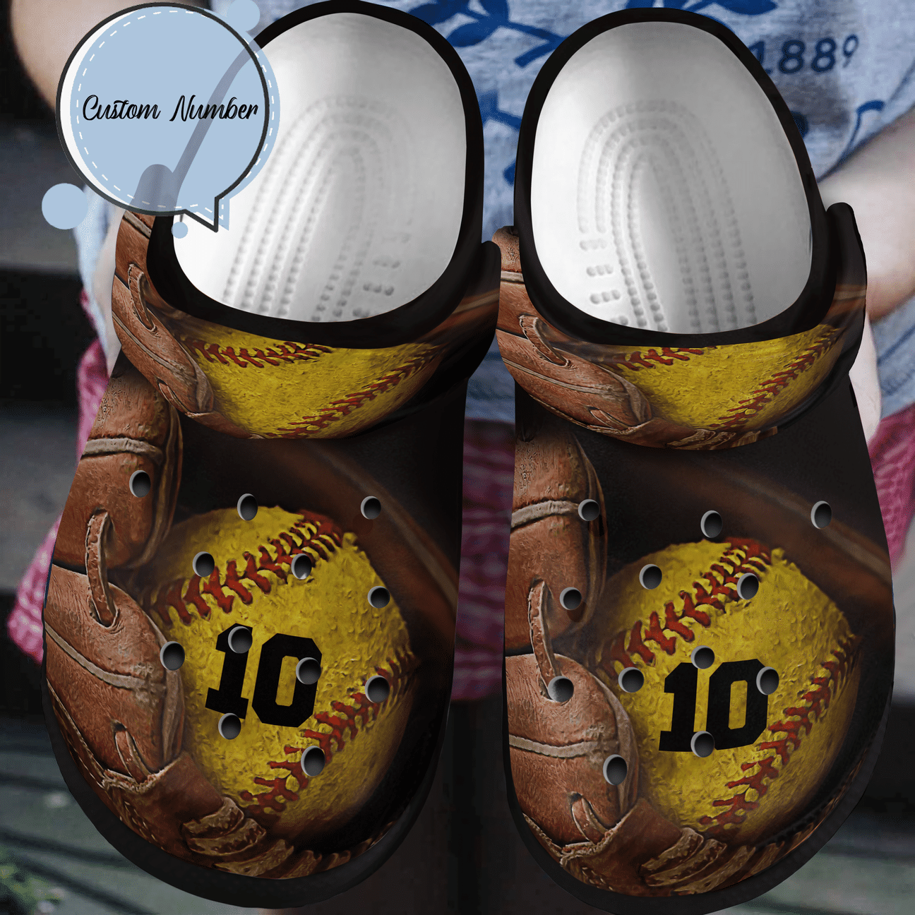 Softball Personalized Clog, Custom Name, Text, Color, Number Fashion Style For Women, Men, Kid, Print 3D Awesome Sport