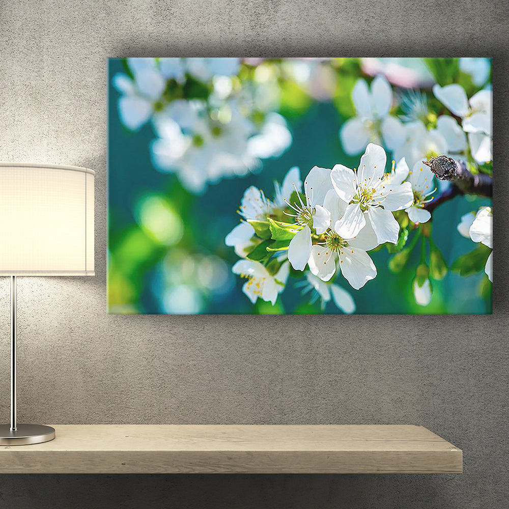 White Blossoming Spring Flowers Canvas Print – Canvas Painting, Canvas Art, Wall Art, Wall Decor