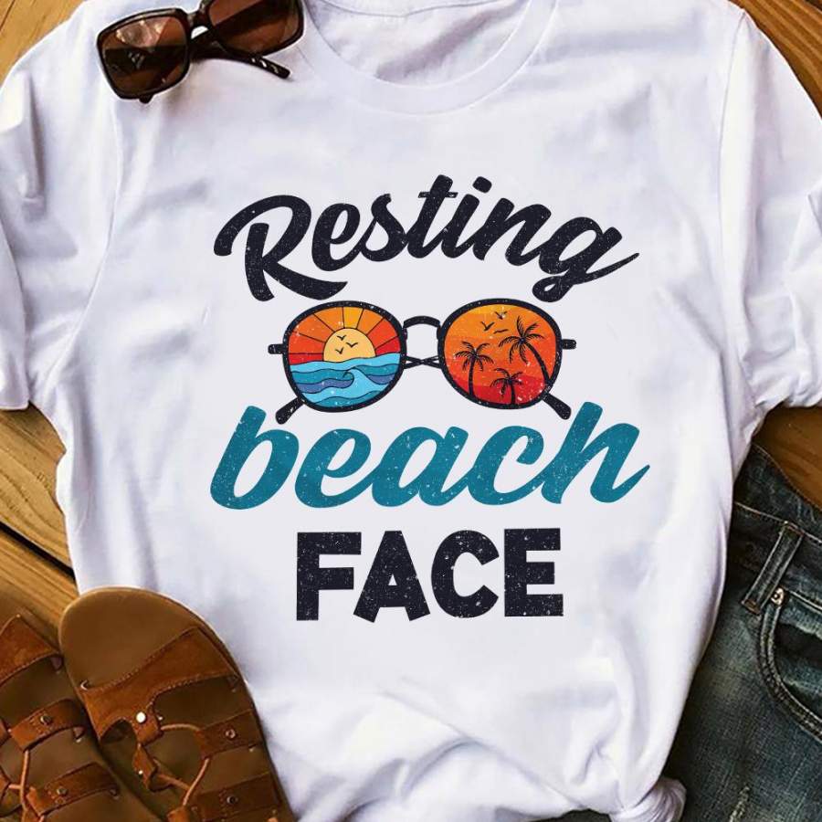 Resting Beach Face White T Shirt JN277 85O36