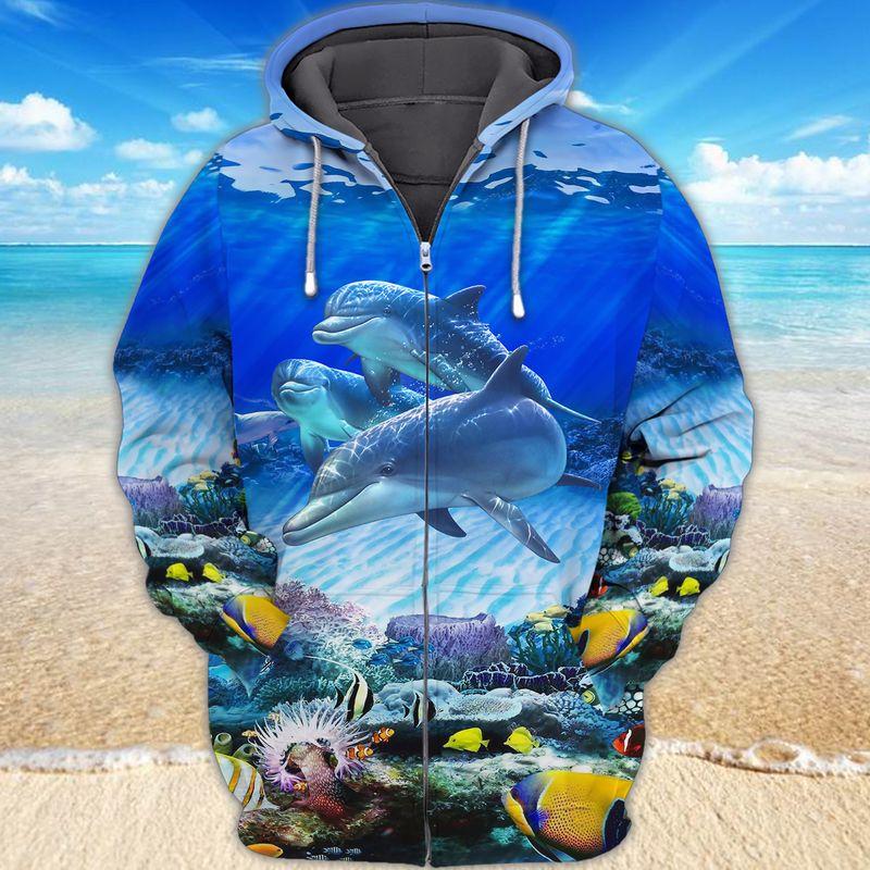 3D Full Print Dolphin Unisex 3D Hoodie T Shirt All Over Print Plus Size S-5Xl