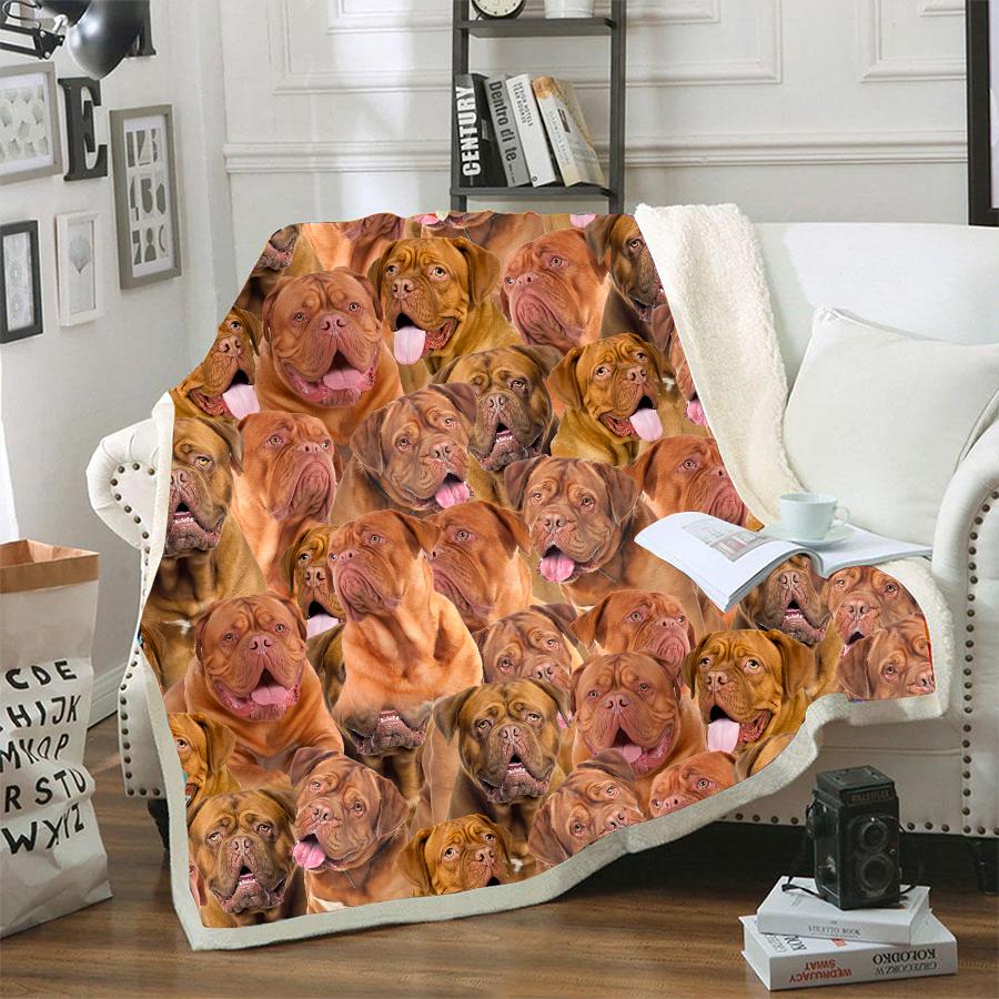 Dogue De Bordeaux A Bunch Of Dogs Blanket Dog Blanket Design