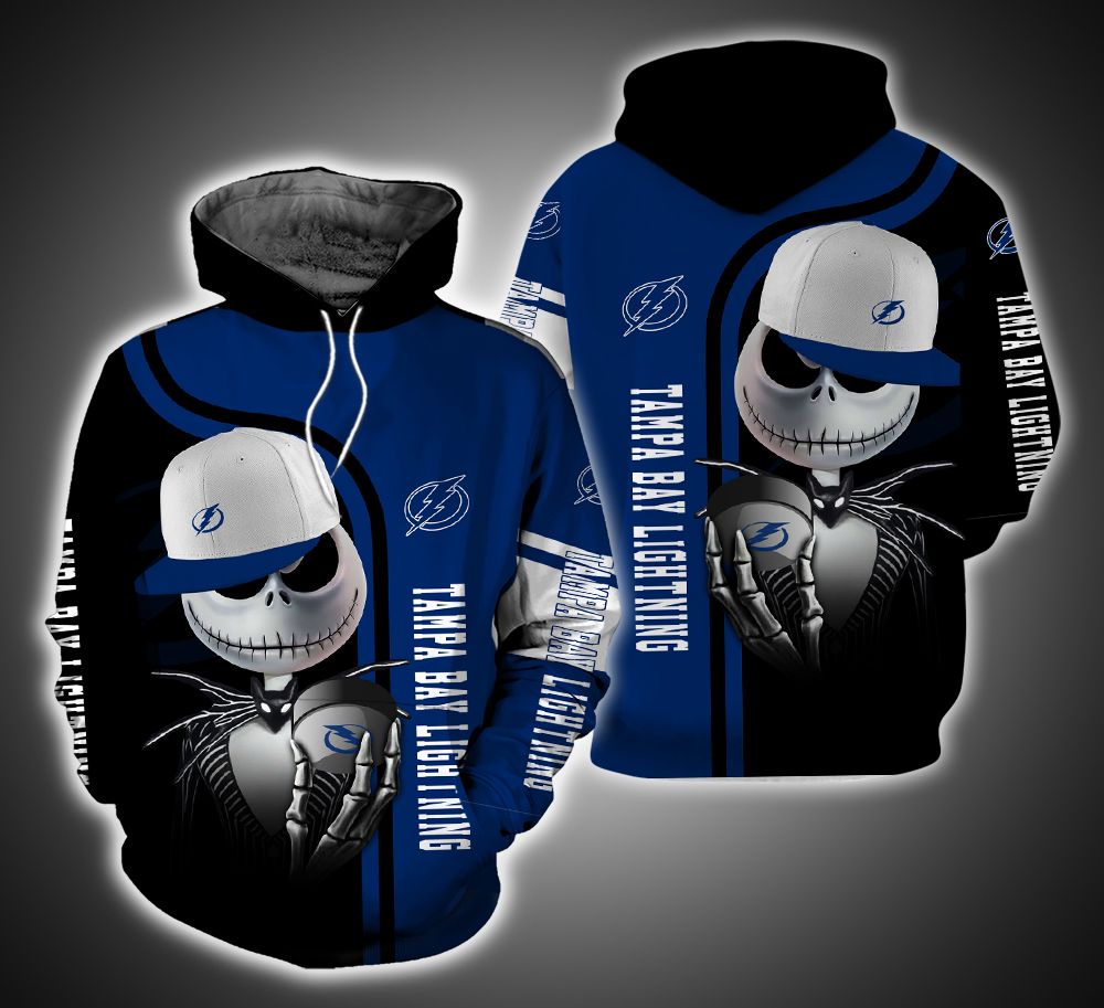 Tampa Bay Lightning And Jack Skellington TA01 3D Printed Hoodie