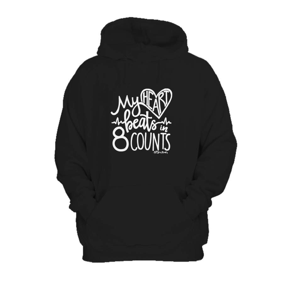 Adult My Heart Beats In 8 Counts Dance Gift Cheerleader Hoodie