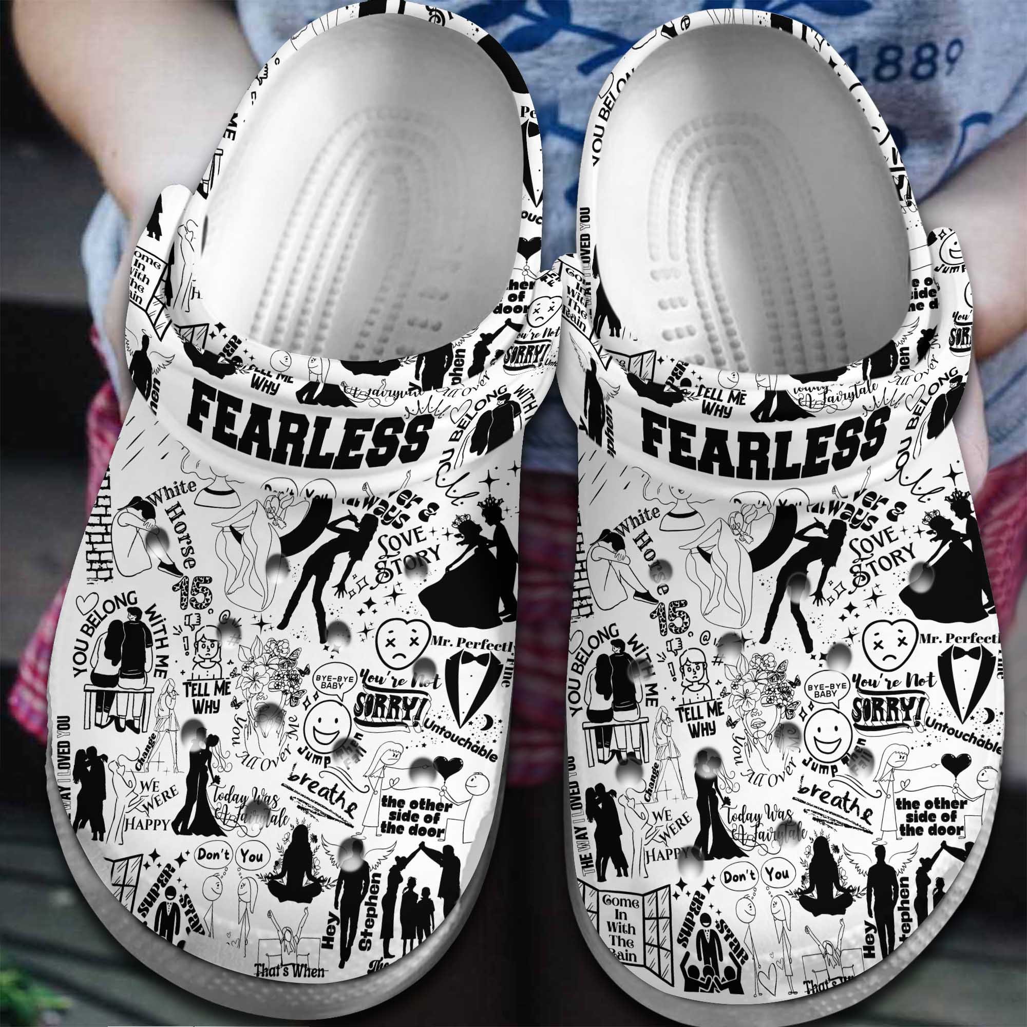 Taylor Swift Music Fearless Crocss Crocband Clogs Shoes Comfortable For Men Women And Kids S4