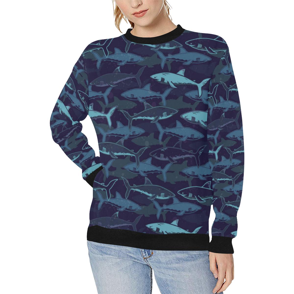 Shark pattern Women’s Crew Neck Sweatshirt