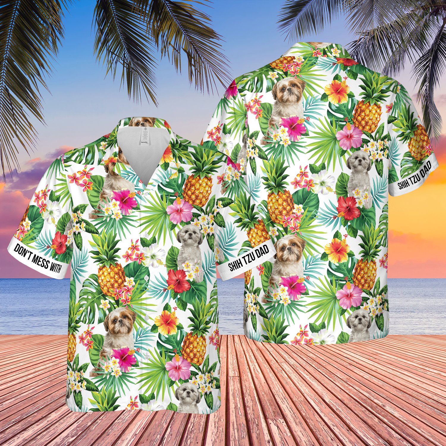 Mess With Shih Tzu Dad Pineapple Tropical Hawaii Shirt Ha96229