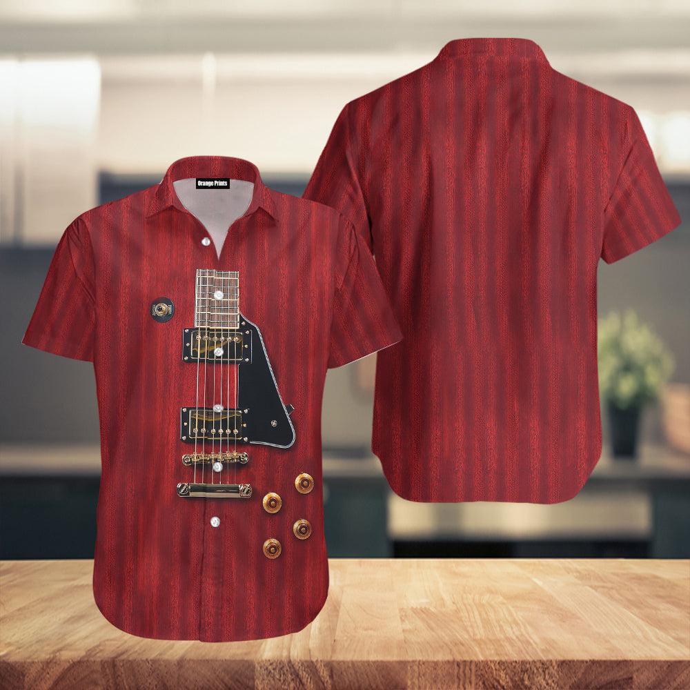 Red Guitar Hawaiian Shirt