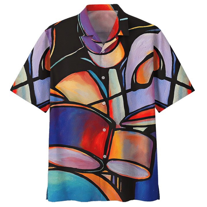 Abstract Drum Colorful Hawaiian Shirt