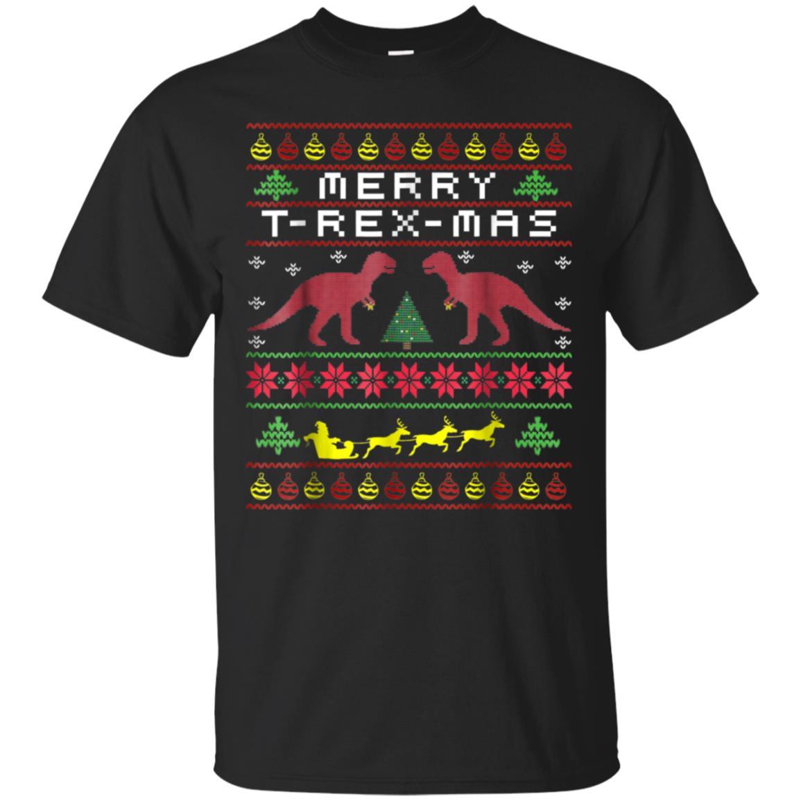 Ugly Christmas T-shirt, T-Rex Mas, Xmas Tee, Santa dinosaur