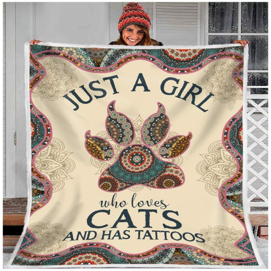 ZALOOO Just A Girl Who Loves Cats And Has Tattoos Blanket