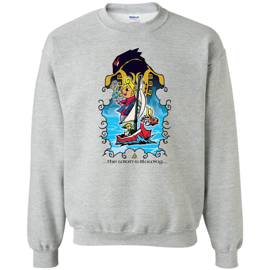 AGR The Wind Is Blowing – Windwaker Fanart Crewneck Pullover Sweatshirt