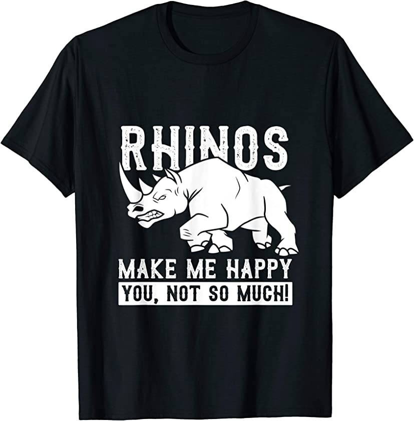 Rhino Shirt Happy Gift Idea Animal Rights Pachyderm