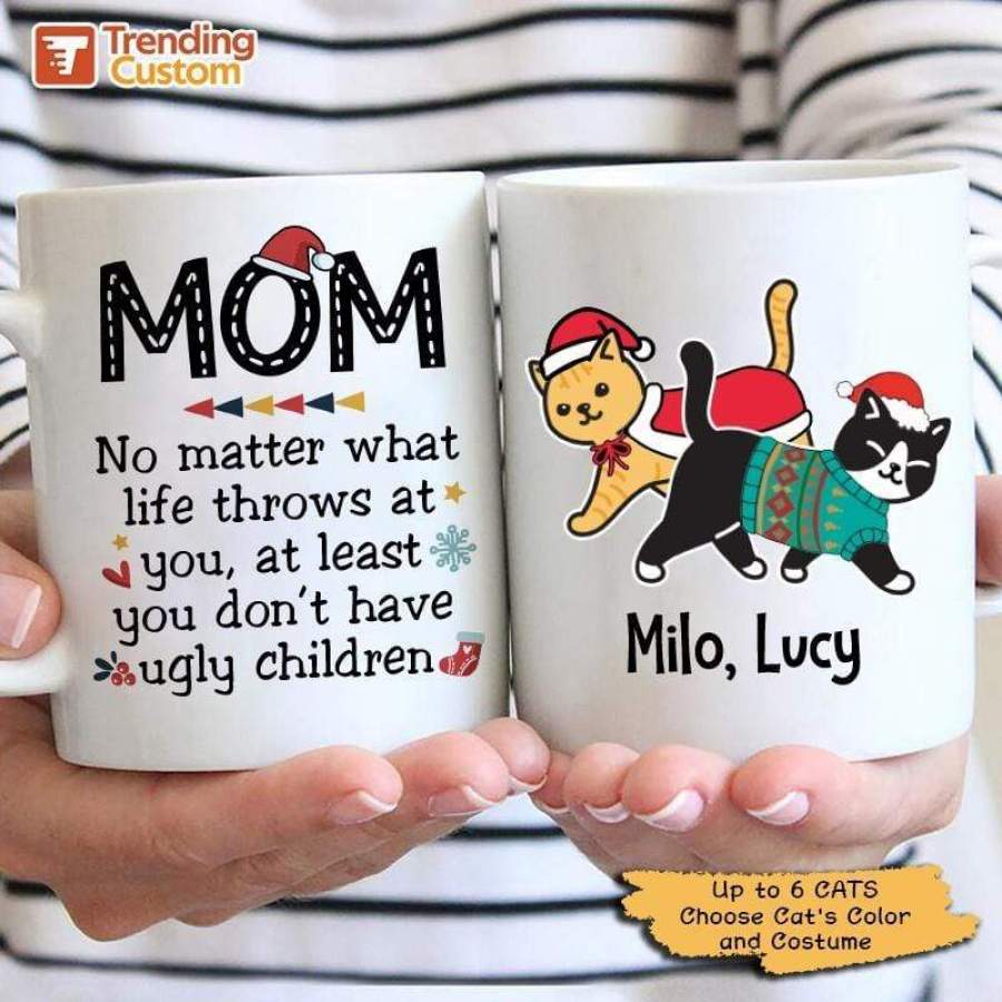 No Matter What Christmas Walking Cat Personalized Coffee Mug