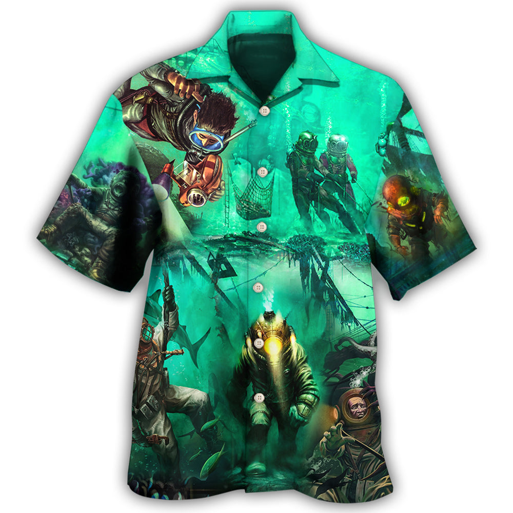 Diving Monster Under The Sea Art Style Hawaii Shirt Ha59660