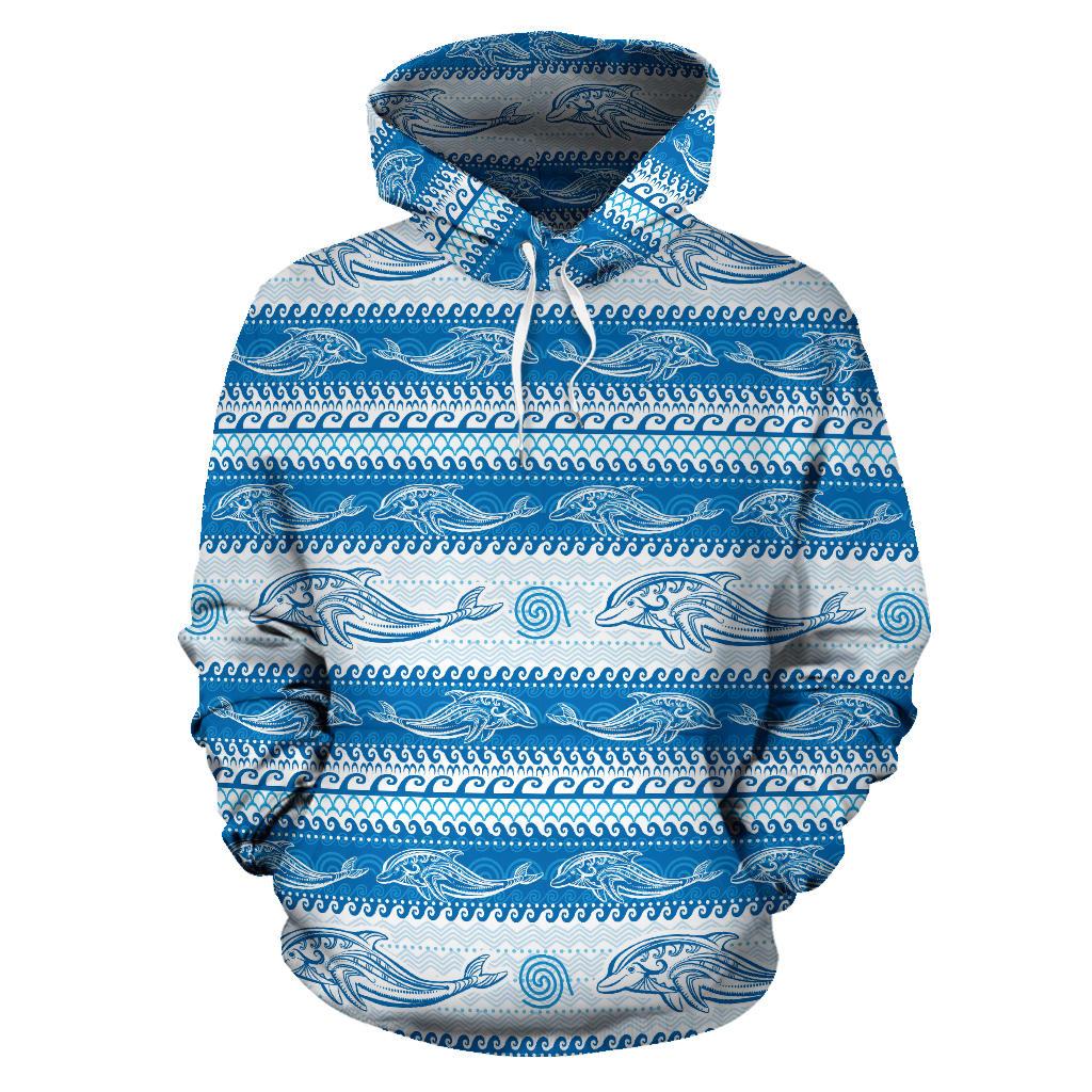 Dolphin Tribal Pattern background Men Women Pullover Hoodie