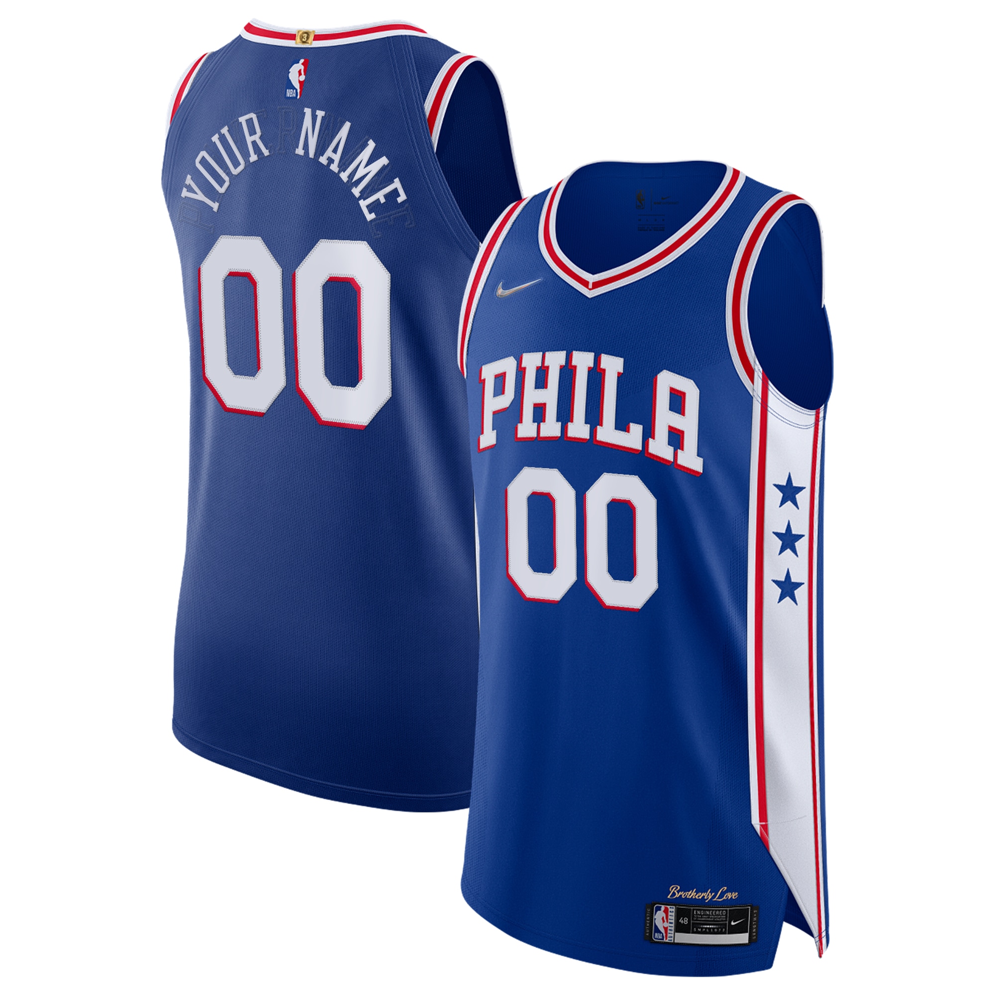 Philadelphia 76ers 2021/22 Diamond Authentic Custom Jersey – Icon Edition – Royal