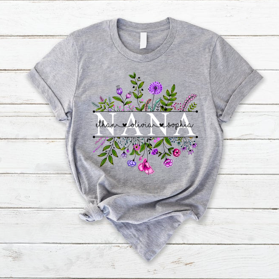 Wildflowers Nana And Grandkid T-Shirt