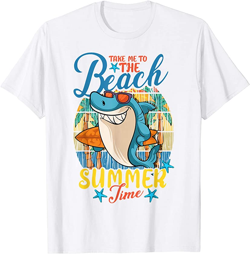 Shark Hawaiian Aloha Take Me To The Beach Summer Time T-Shirt