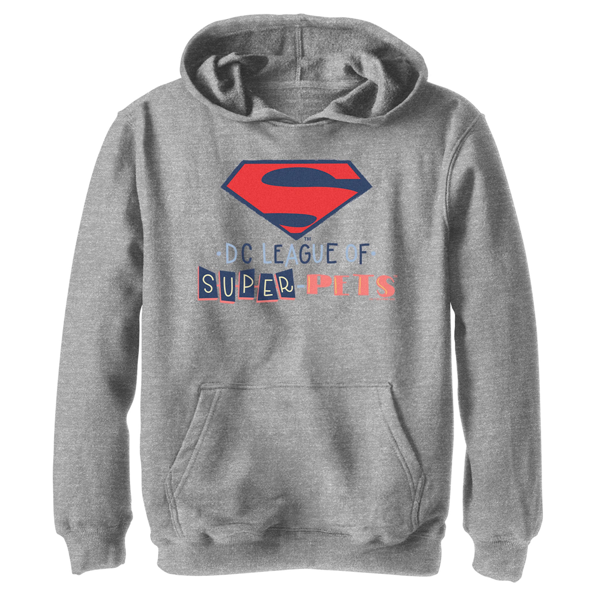 Boy’S Dc League Of Super-Pets Superman Logo Cutouts Pull Over Hoodie