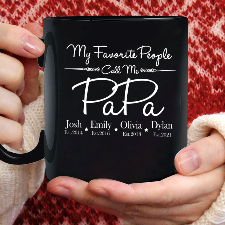 Presonalized My Favorite People Call Me Papa Est Mug