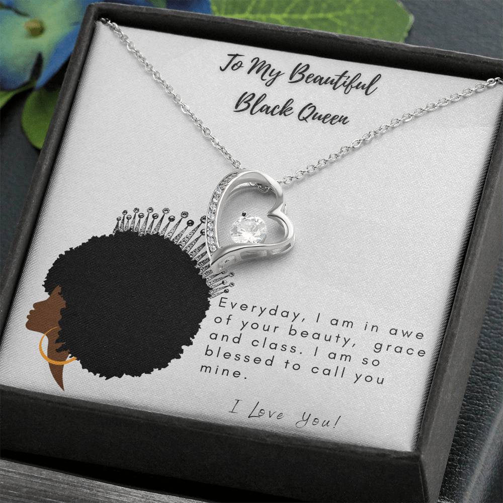 Black Queen Heart Necklace